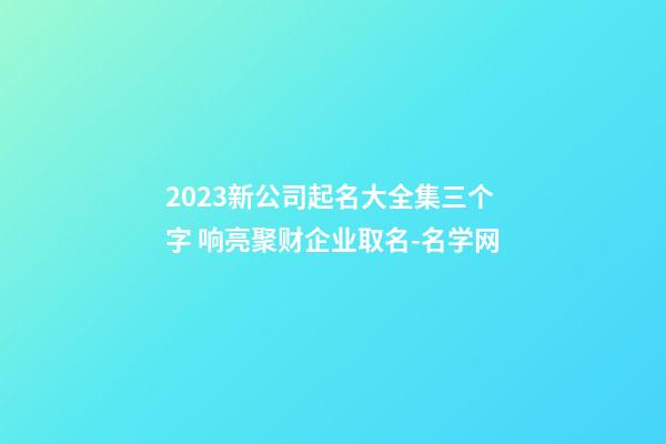 2023新公司起名大全集三个字 响亮聚财企业取名-名学网-第1张-公司起名-玄机派